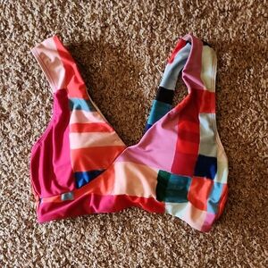 Nani Swimwear Multicolor Patchwork V-Neck Bikini Top - Women's Swim